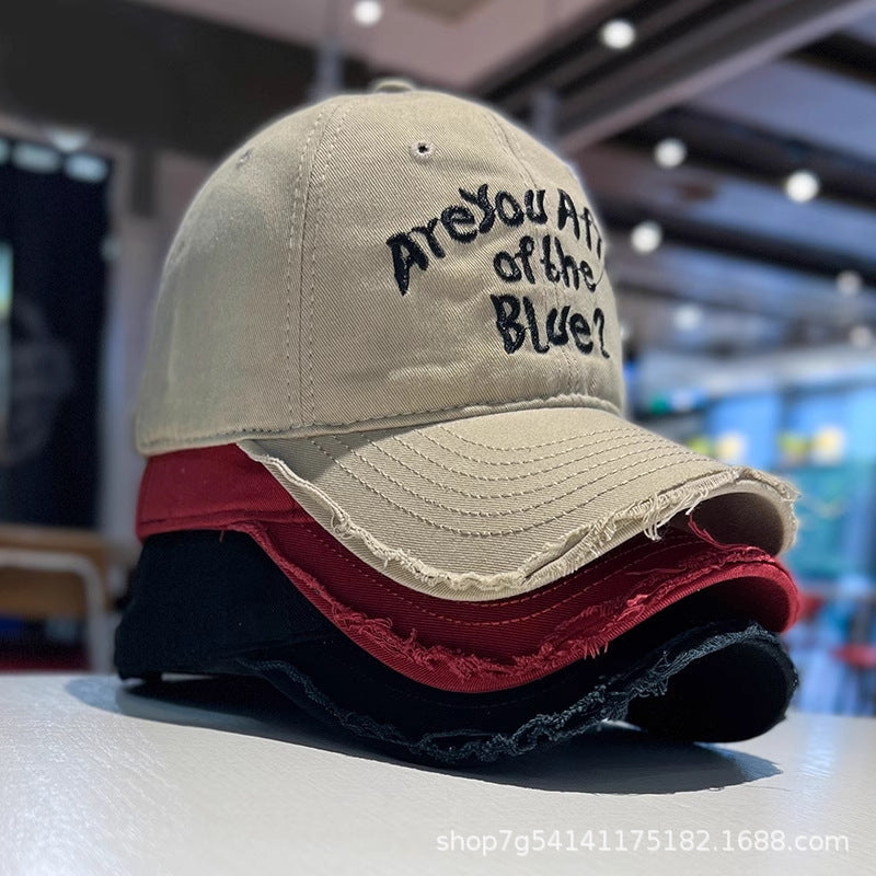 Gorra de béisbol deshilachada vintage 