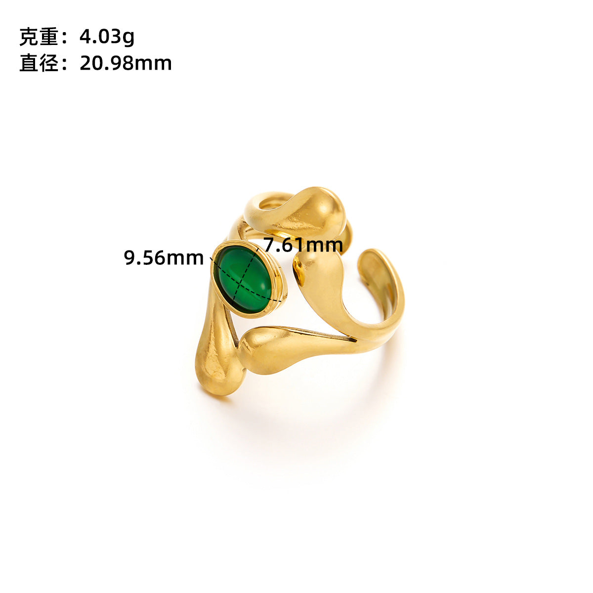 Gold Titanium Steel Flower Ring