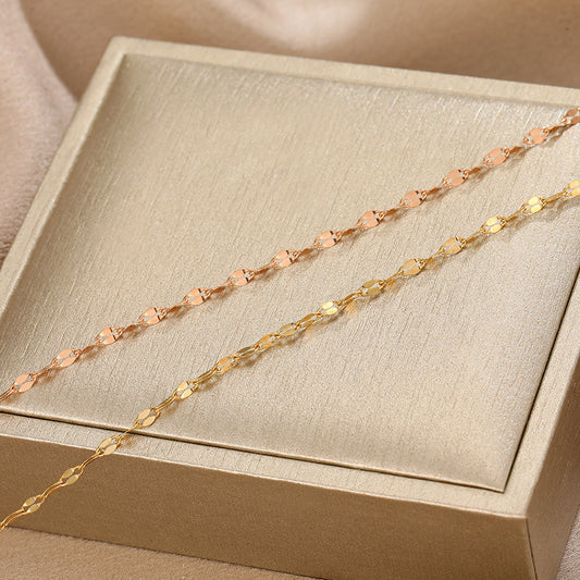 Rose Gold Titanium Steel Simple Collarbone Necklace