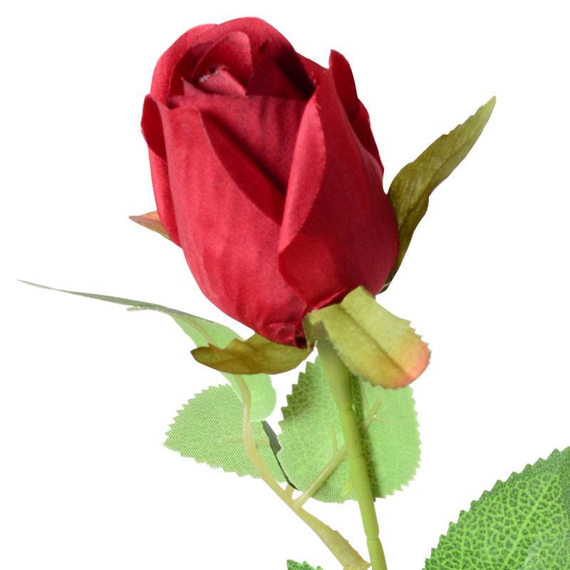 Artificial rose bud silk flower