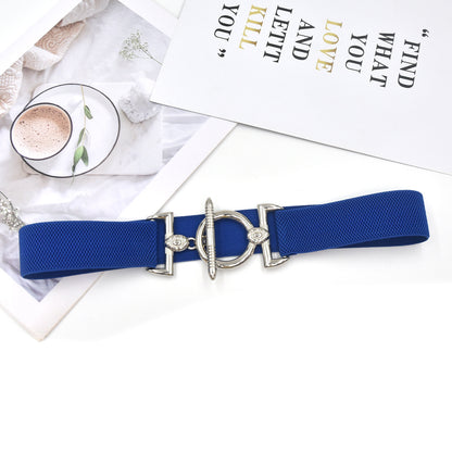 Hook buckle women's elastic belt