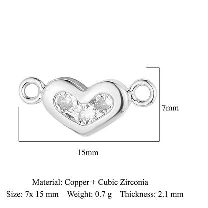 Bead butterfly copper zircon double hole accessories family pendant