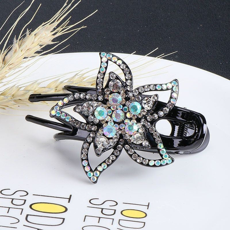 Elegant disc hair grab water drill flower headdress