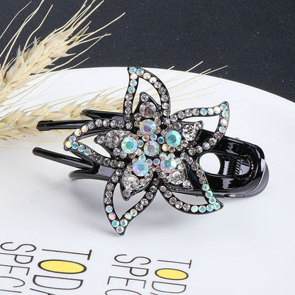 Elegant disc hair grab water drill flower headdress
