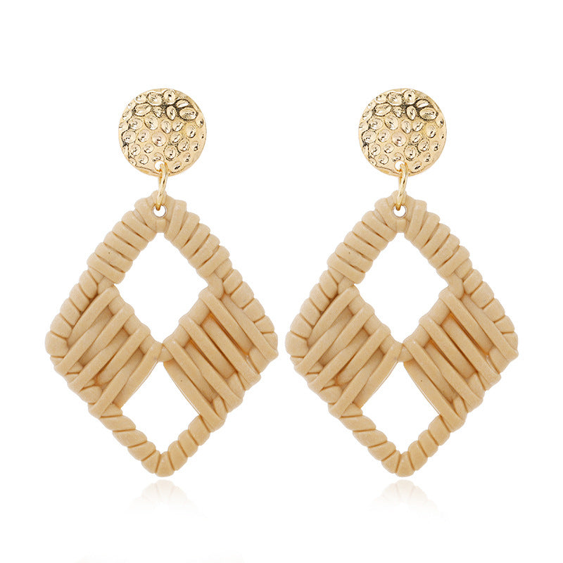 Double round love pentagram acrylic earrings