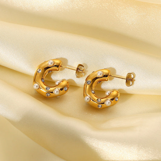 Hammered Zirconia Earrings