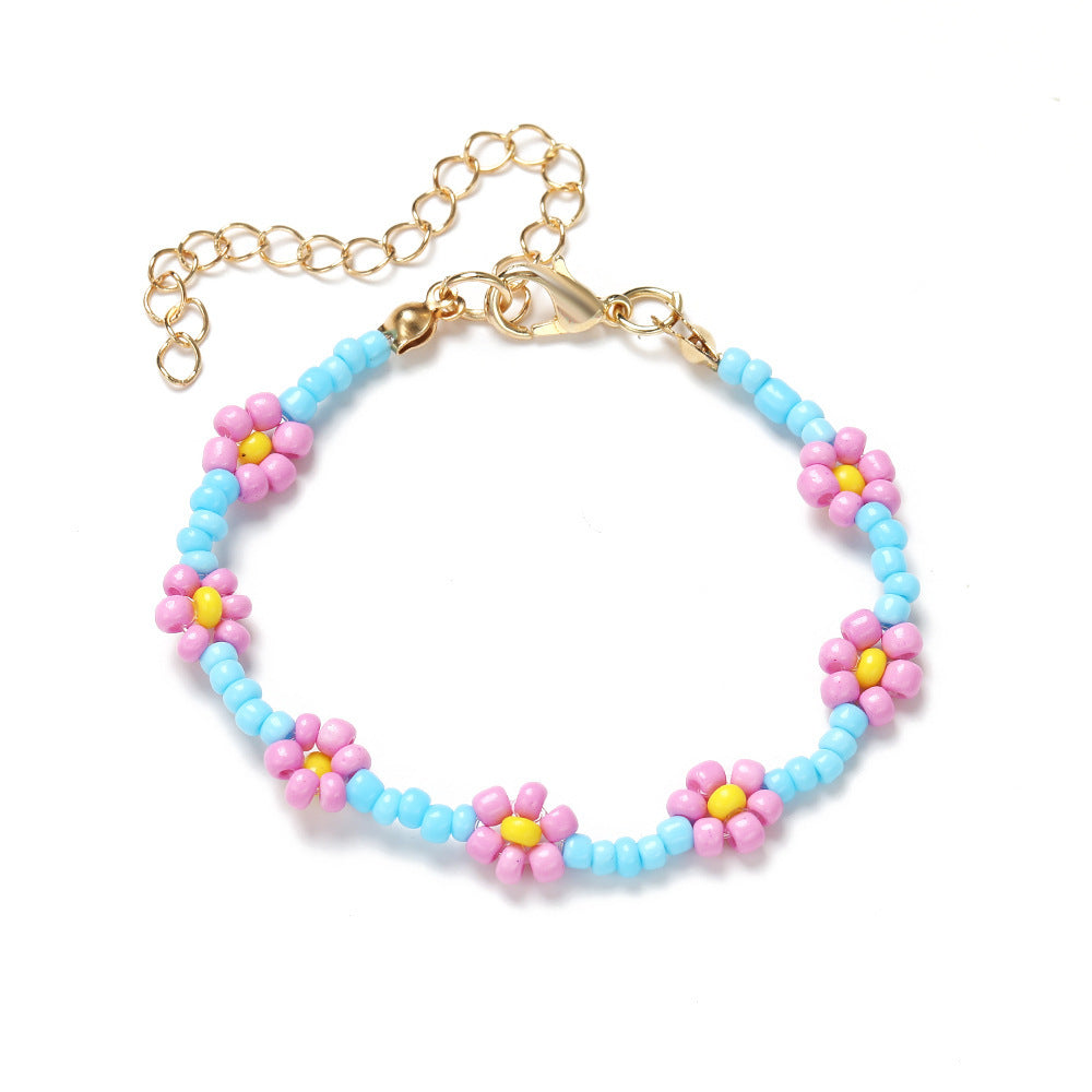 Bohemian Rice Bead Daisy Choker