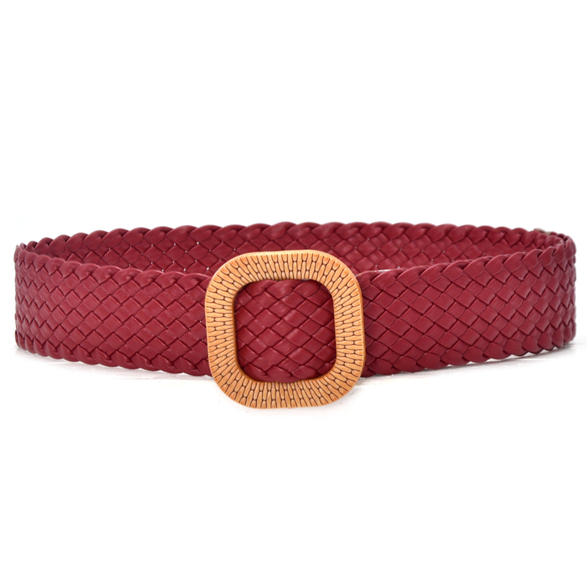 Colorful Round Buckle Belt Versatile Braided