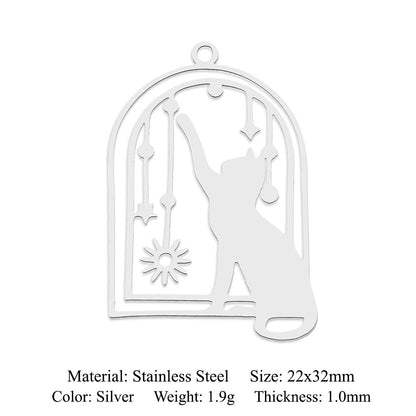 5 pcs/pack Hummingbird Moth Titanium Steel Pendant