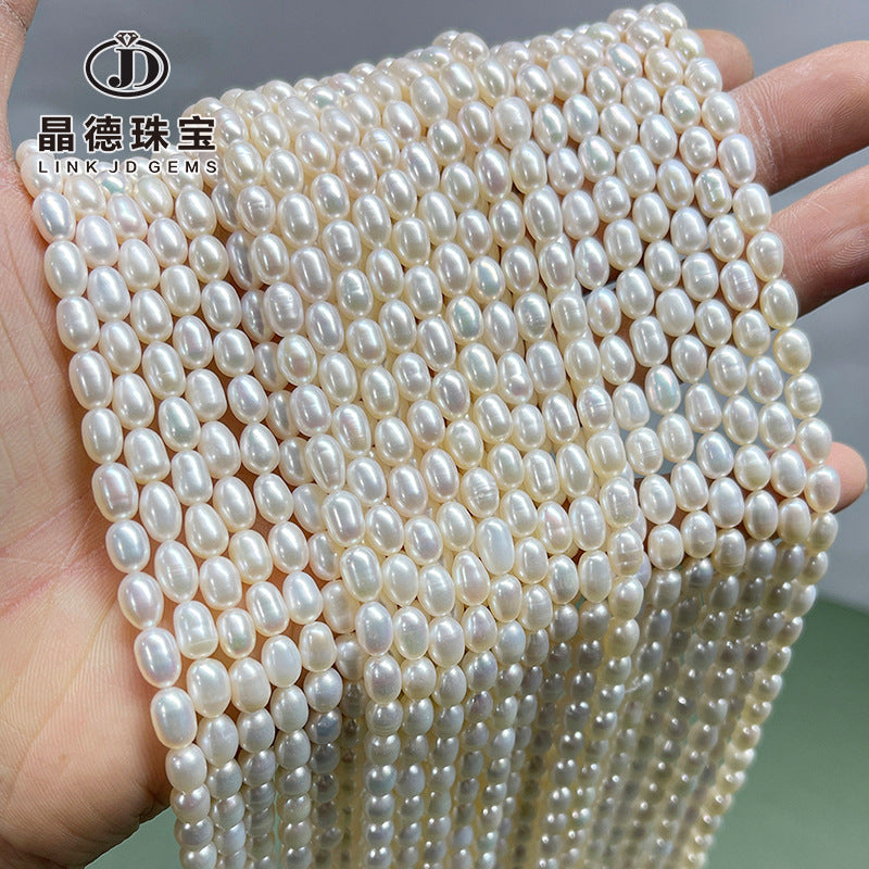 5Mm high gloss micro thread natural freshwater pearl