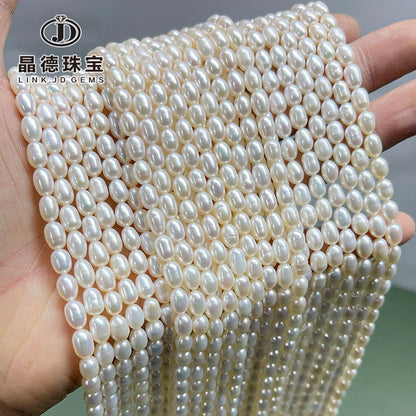 5Mm high gloss micro thread natural freshwater pearl