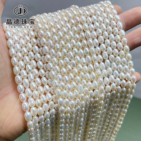 5Mm high gloss micro thread natural freshwater pearl