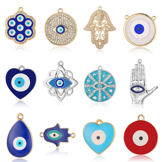 5 pcs/pack, dripping eyes, hang tags, alloy necklaces, pendants.