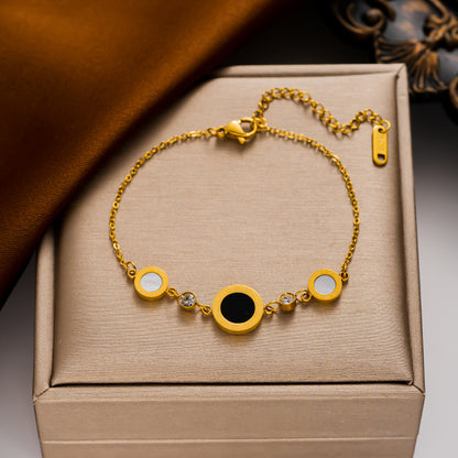 Pulseira de disco romano 2023, design minimalista, joias da moda 