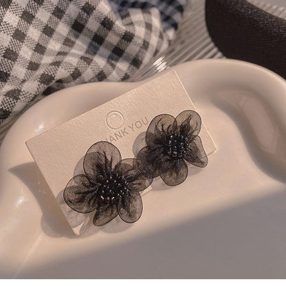 Black Petal Earrings for Women