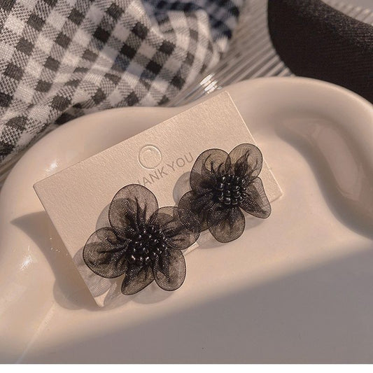 Black Petal Earrings for Women