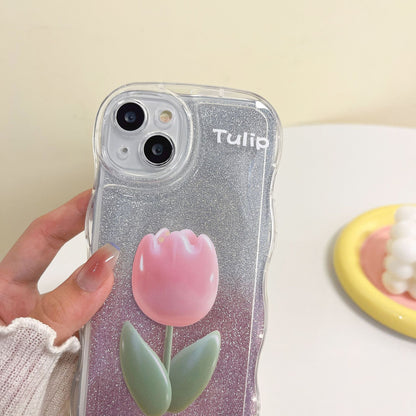 Apple 14 Pro Bubble Tulip Glitter iPhone X Pink Bead