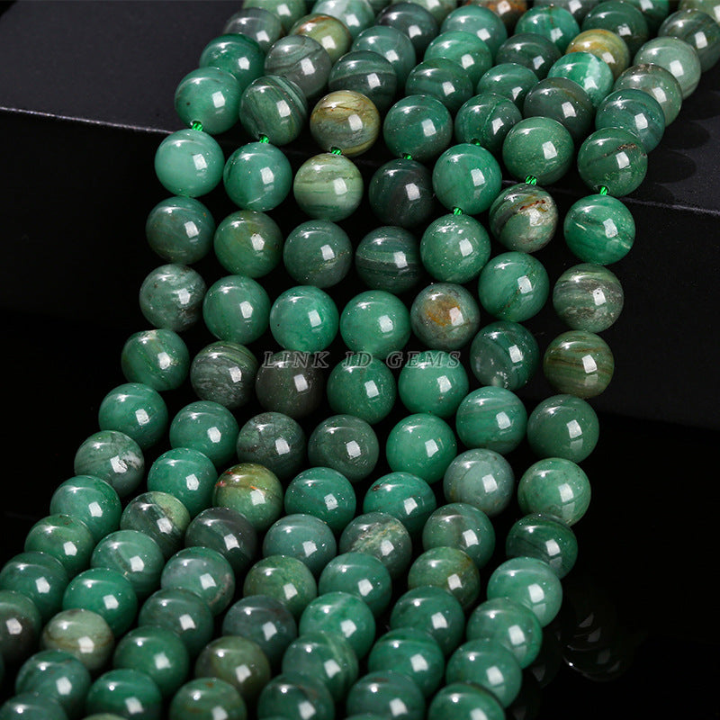 A grade natural green mica loose beads