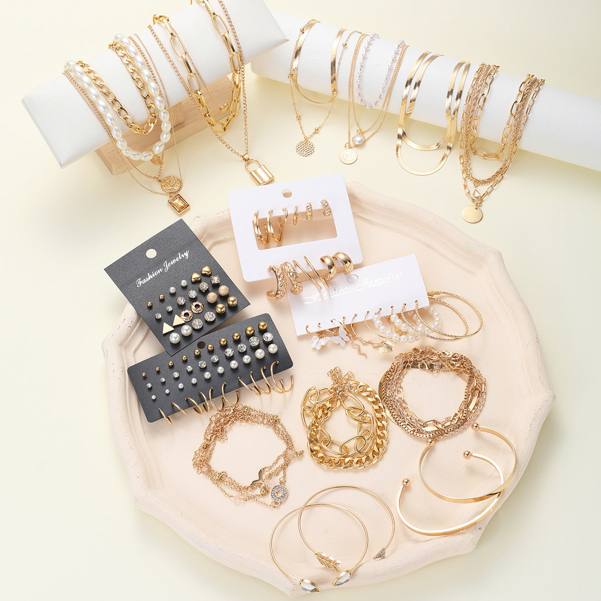 108-Piece Zircon Pearl Jewelry Set