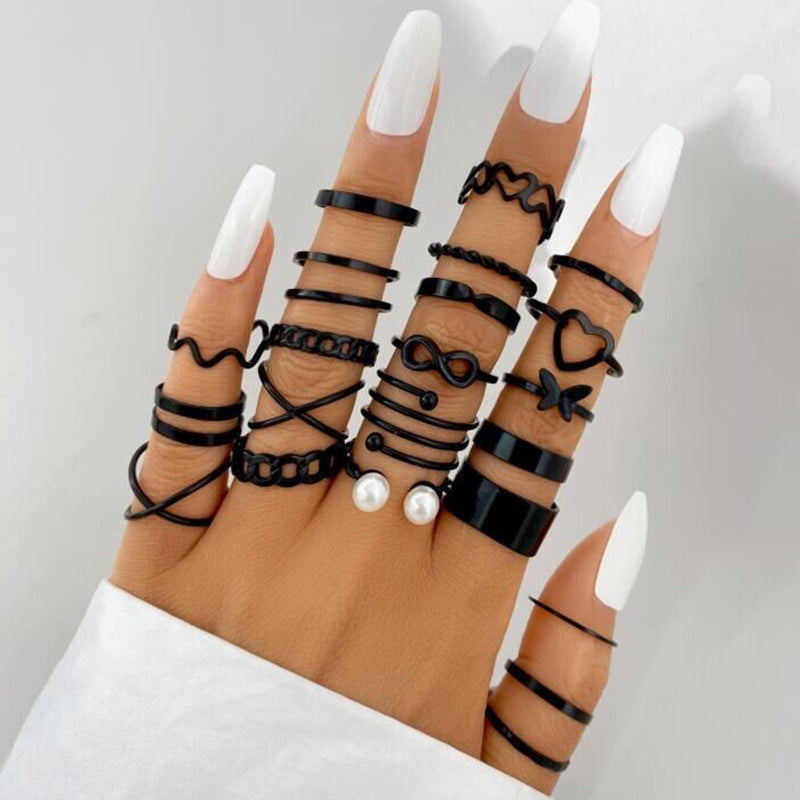 21-Piece Butterfly Leaf Ring Set