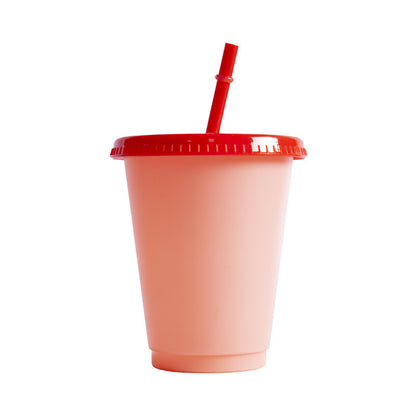 Temperature-sensitive plastic PP cold water color-changing straw cup