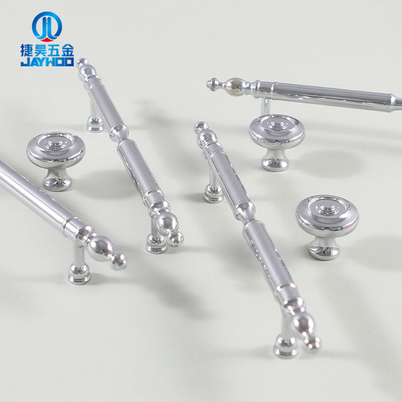Silver French wardrobe door handle
