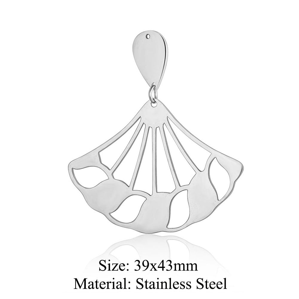 5 pcs/pack flower fringed titanium steel pendant