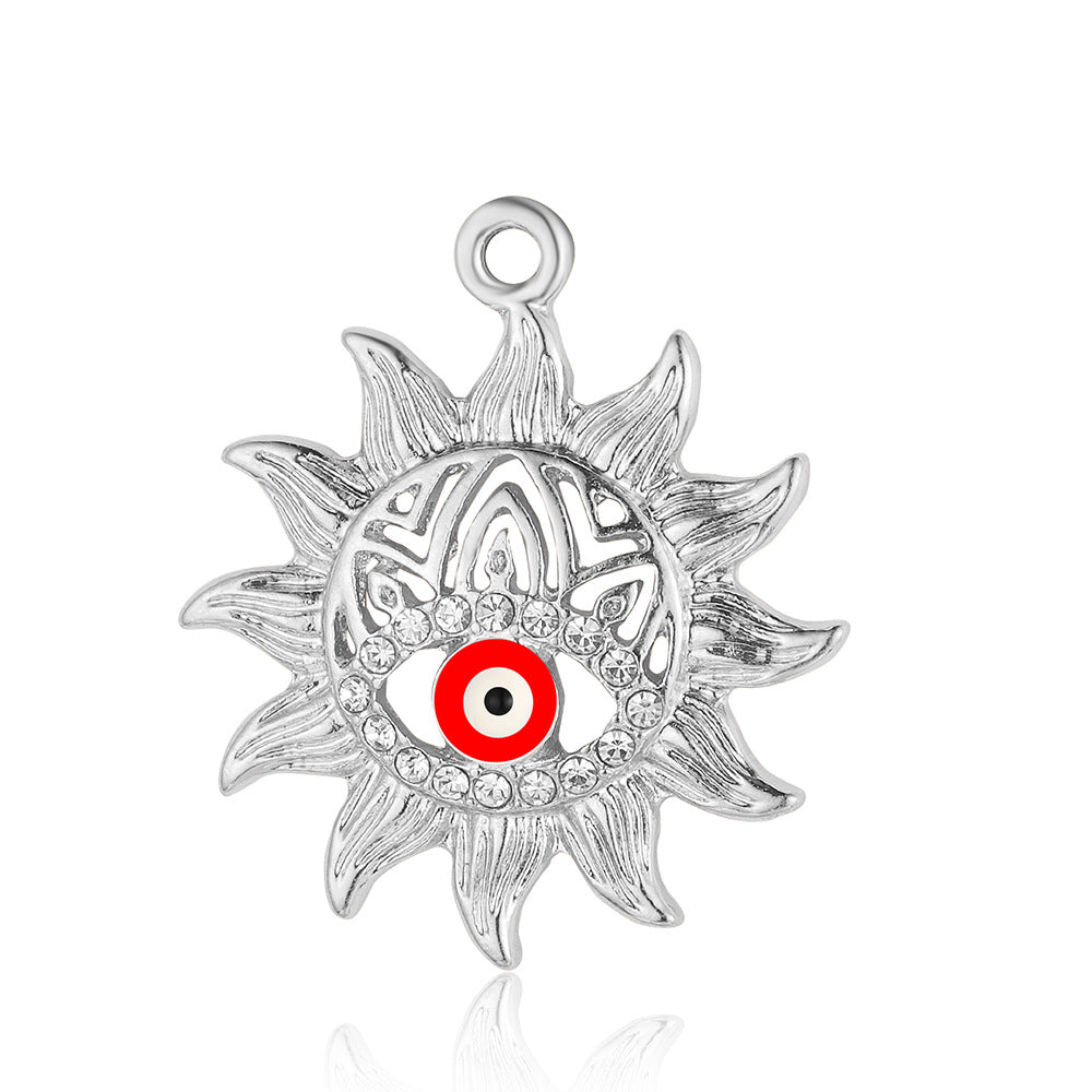 5 piezas/bolsa de pendientes y collar de aleación con forma de ojo de amor geométrico 