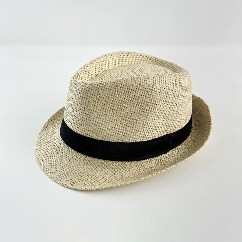 Sombrero de jazz de rafia, sombrero para el sol de playa de verano, estilo británico 