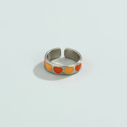 Colorful love cute drip ring
