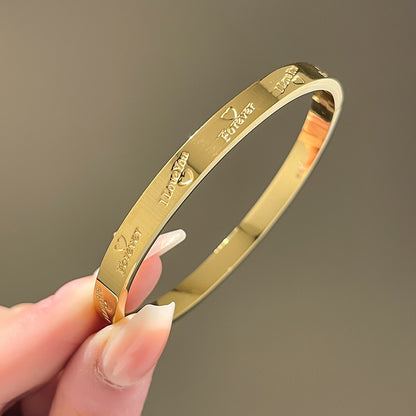 Four-leaf clover gypsy titanium steel bracelet