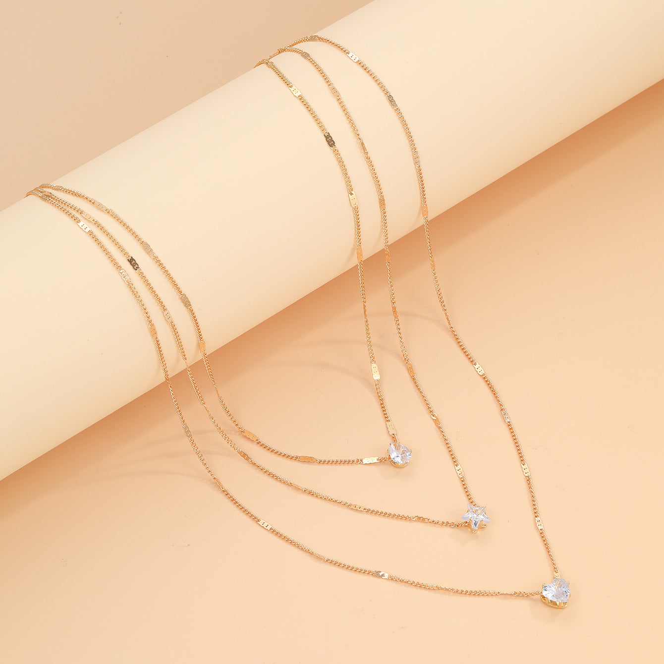 Multi-layer Star & Teardrop Necklace