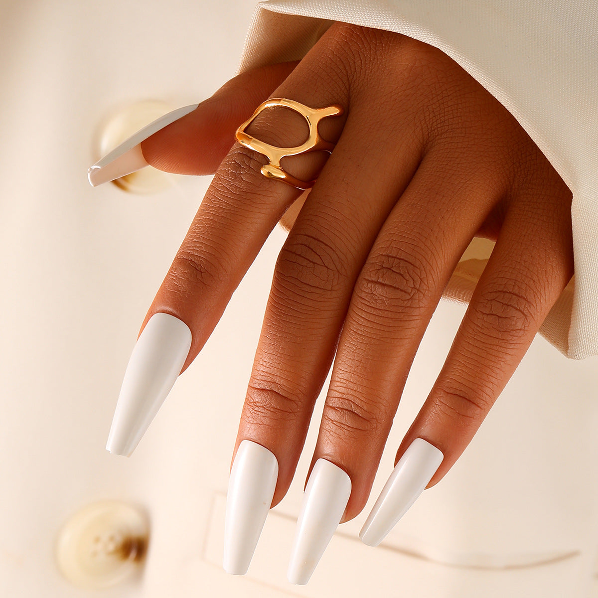 Hollow Irregular Open Metal Ring