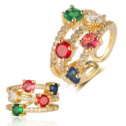 Cross eye zircon ring