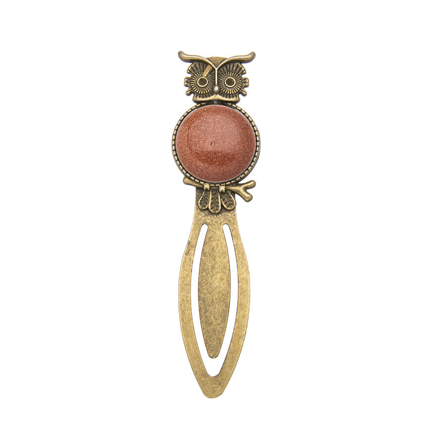 Vintage Owl Bookmark Handmade Agate Slice Bookmark