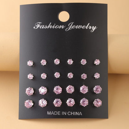 12 pairs of six-claw inlaid with rhinestones