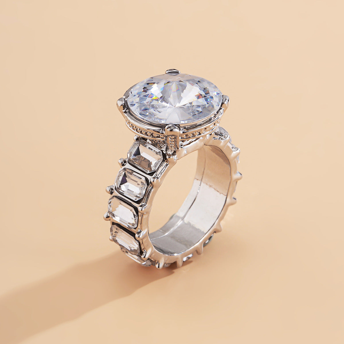 Star Moon Leaf Rhinestone Ring