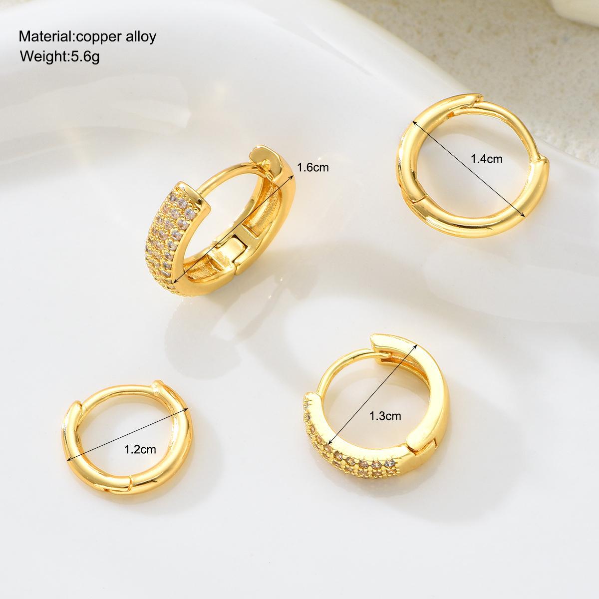 Plaid Diamond Hoop Earrings (Set of 2)