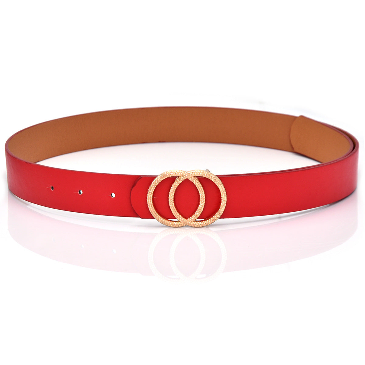 Round buckle belt for women, casual