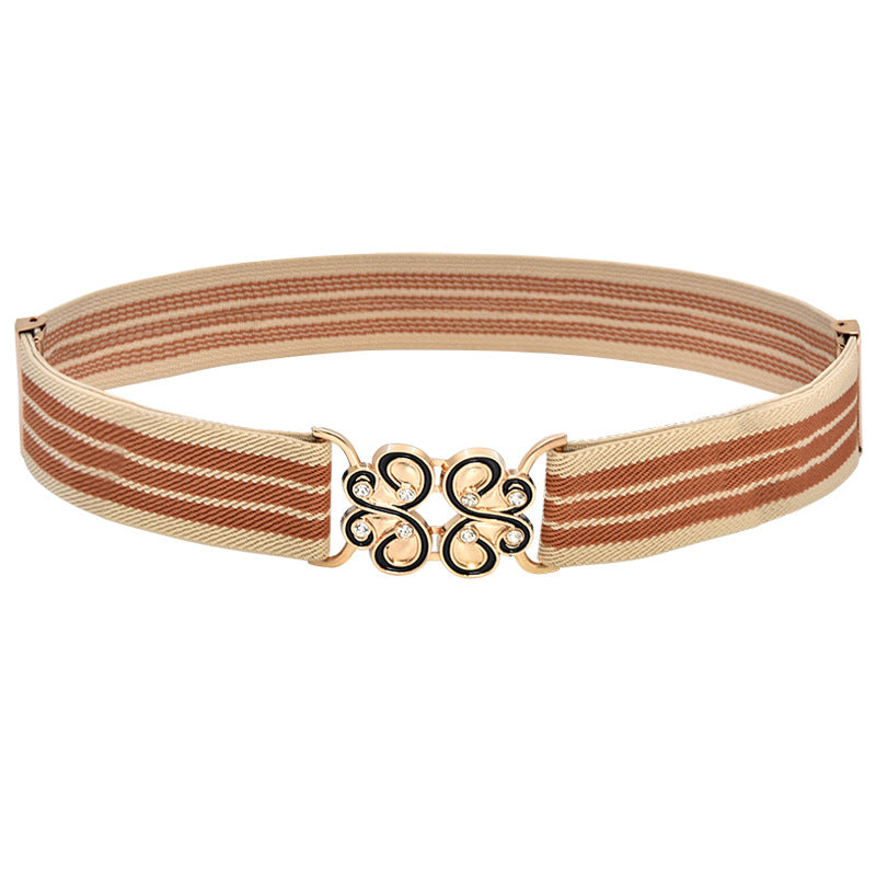 Elastic wide belt female minimalist