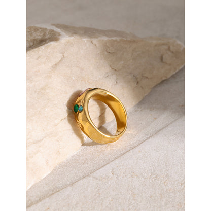 Blue Green Zirconia Ring