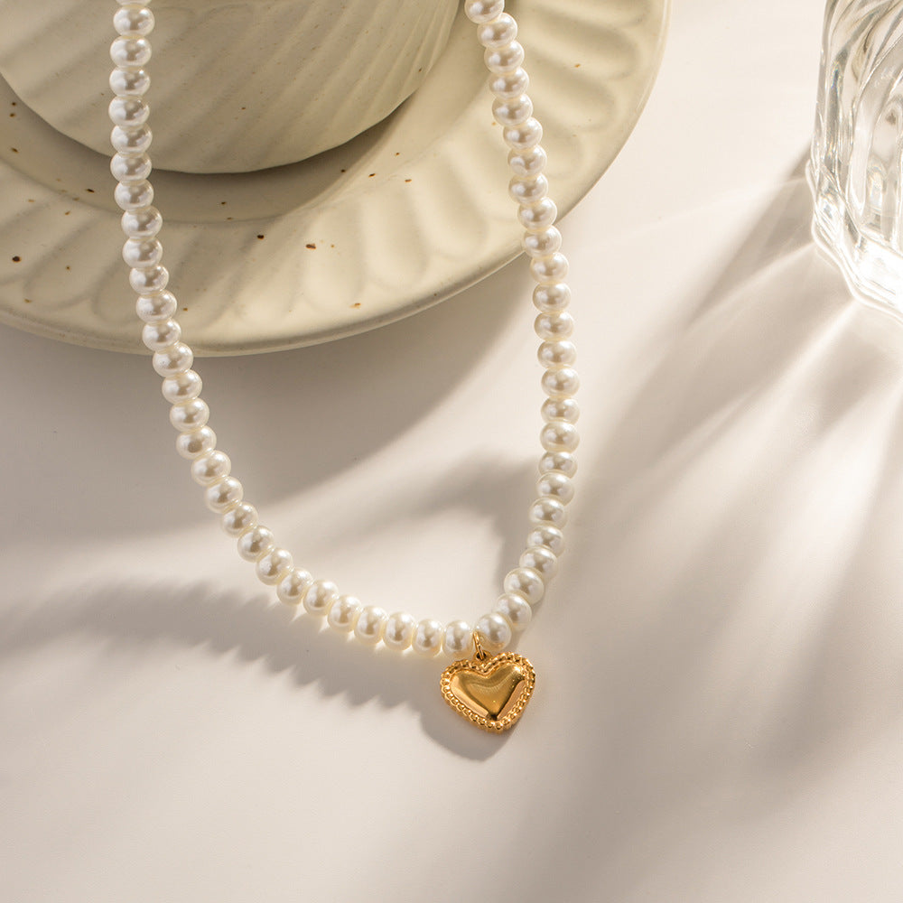 Pearl Heart Pendant Necklace