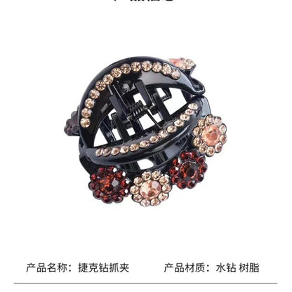 Pinza con forma de garra con diseño floral y diamantes de imitación 