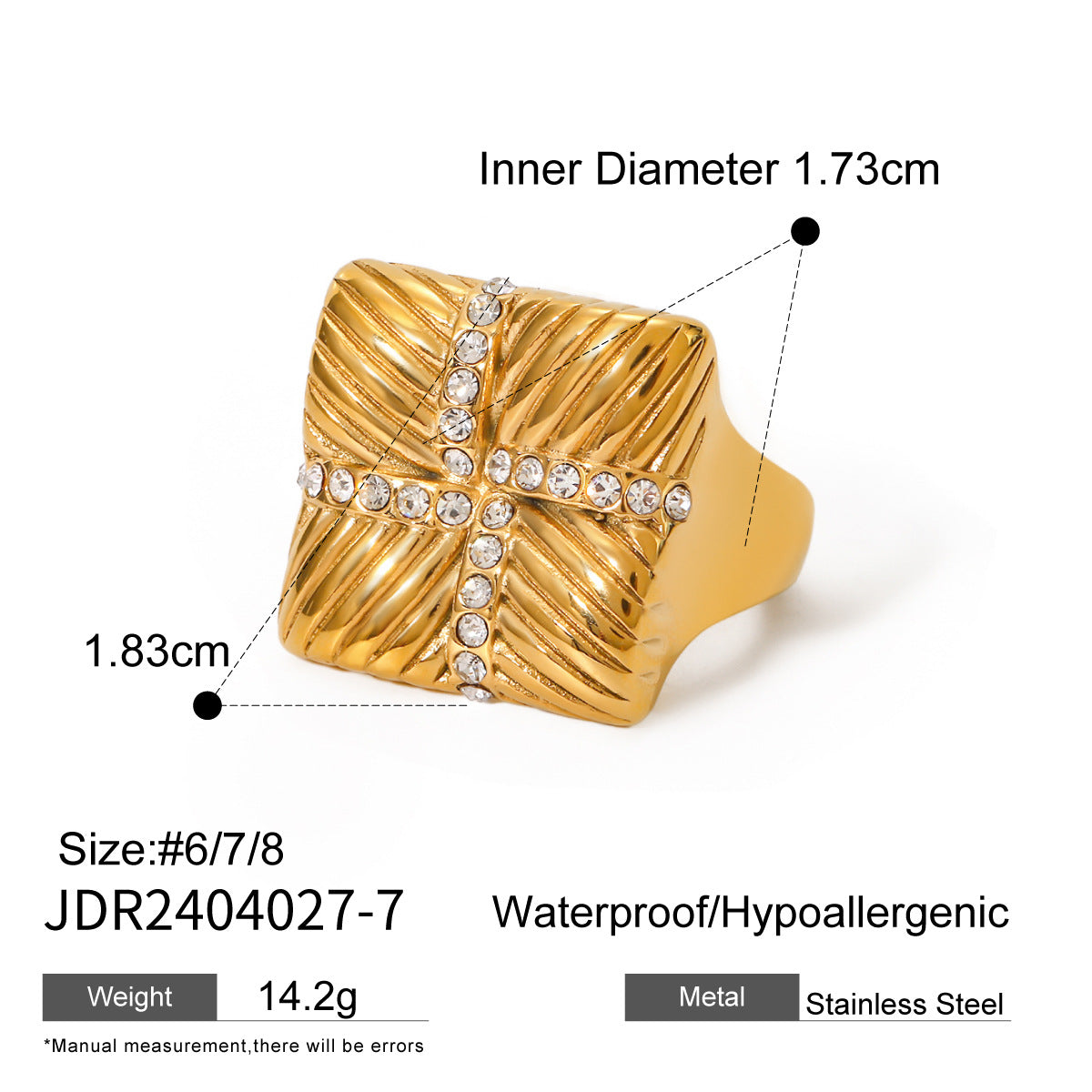 Anillo de diamantes de imitación con rosca de plumas 