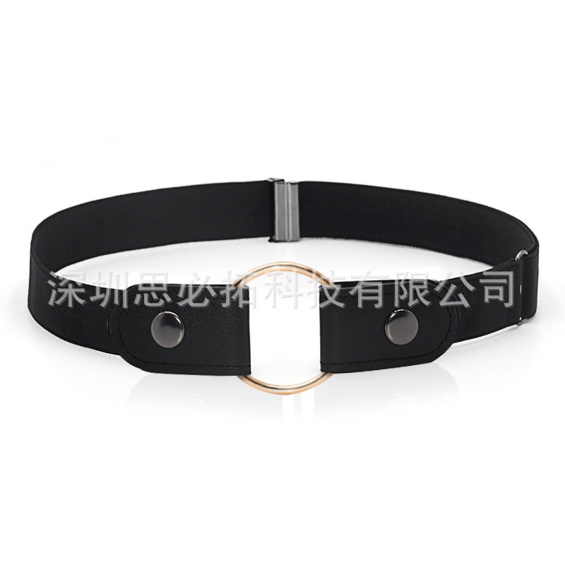 Braided leather button belt