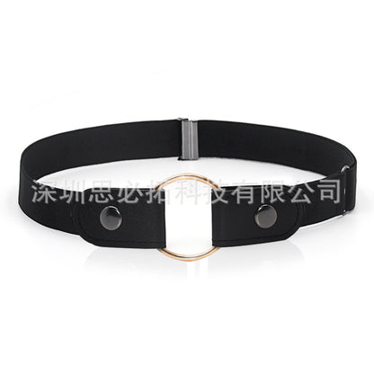 Braided leather button belt