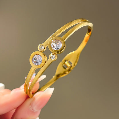 Four-leaf clover gypsy titanium steel bracelet