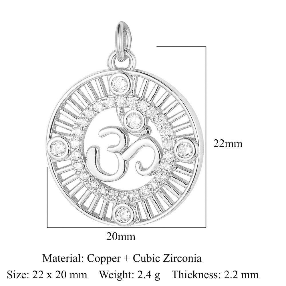 Colgante de cobre y circonita con ángel virgen 