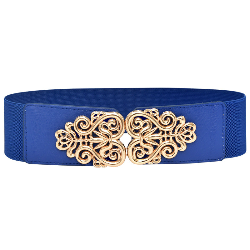 Gold Button Elastic Black Waist Seal