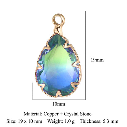 Colgante de cristal de cobre con forma de mariposa y gota de agua 